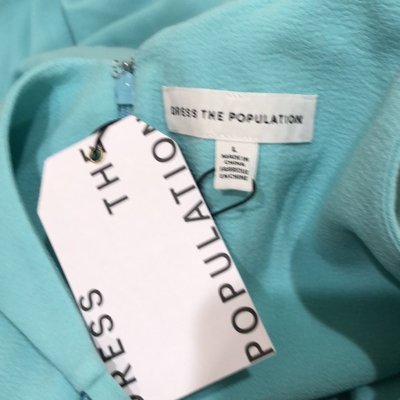 NWT Dress The Population Iris Formal Maxi Dress Size Large Tranquil Blue Aqua - Picture 5 of 9